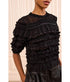 Mabel Short Sleeve Silk Top - Noir