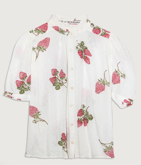 Peyton Shirt - Strawberry Dot Shirt