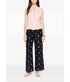 “Petites Fleurs” Embroidered Silk Pants - Midnight