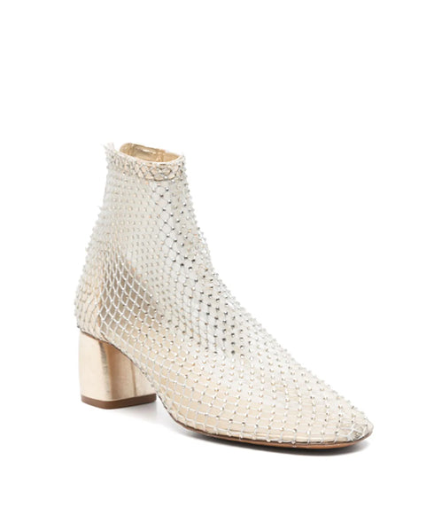 Alma Strass Mesh Chic Ankle Boots - Platinum