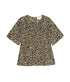 The Smocked Flounce Top - Tan Leopard
