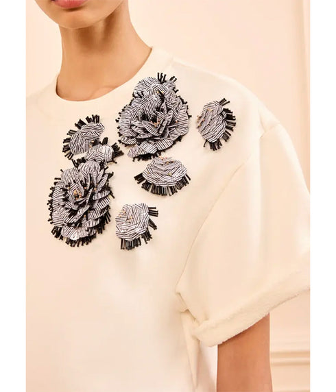 Cove Top with Embroidery - Creme