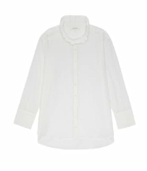 The Ruffle Neck Shirt - White