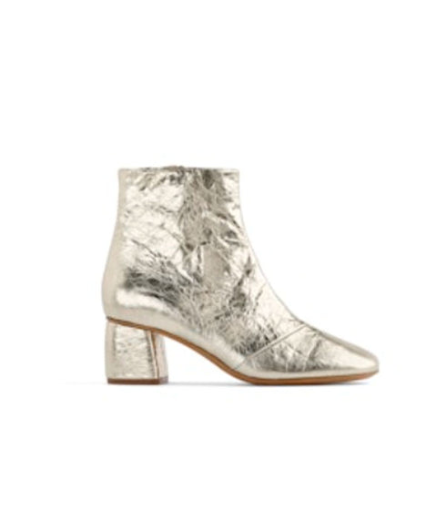 Craquel Leather Ankle Boots - Platino Gold