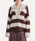 Striped Cashmere and Wool Collared Jumper - Fondant