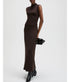 The Mock Neck Top - Chocolate