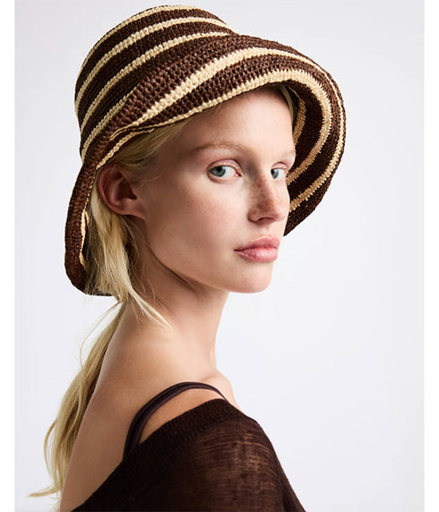 Felix Packable Hat - Walnut Stripe