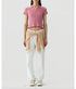 Smocked Shrunken Polo - Sprinkle/Burnt Sienna
