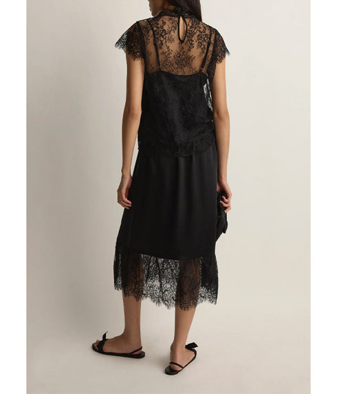 Blake Lace Tee - Black