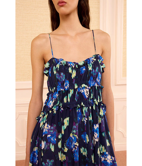 Clove Cami Silk Dress - Evening Bloom