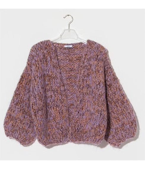 Alpaca Mix Melange Bomber Cardigan - Kingfisher