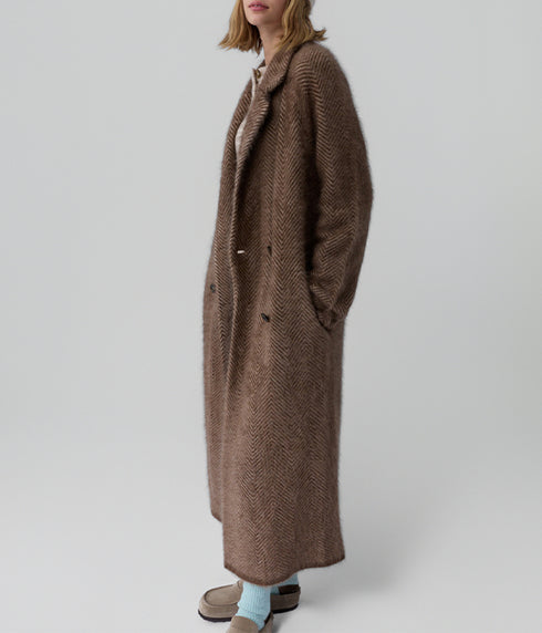The Grizzly Double Breasted Coat - Chestnut/Taupe