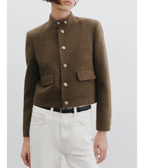 Hadley Cropped Jacket - Moss Green