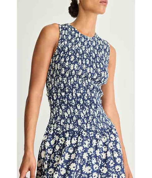 Siempre Tank Dress - Navy Floral Stamp