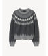 Alena Sweater - Dark Grey Melange Fairisle