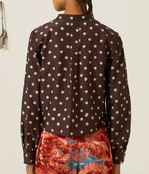 Molly Dot Shirt - Mahogany