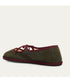 Wool-Blend Tweed Brigette Flats - Green / Bordeaux