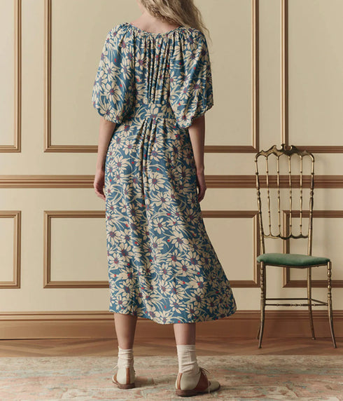 The Fairground Dress - Blue Scattered Bloom