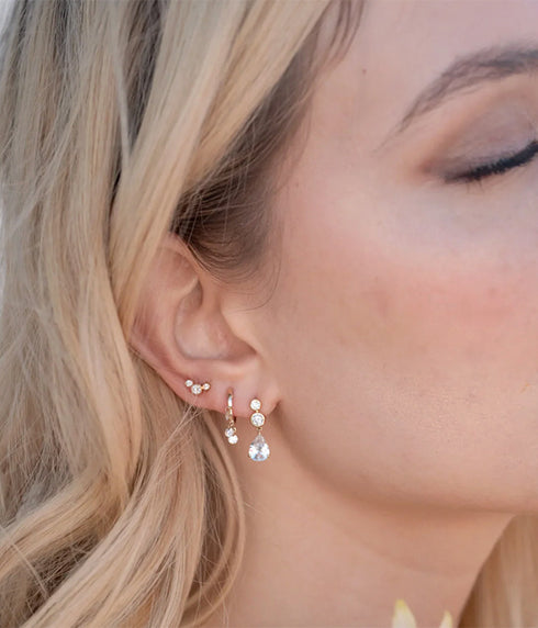 3 Floating Diamond Huggies