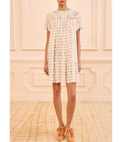 Layla Lace Mini Dress - Chalk