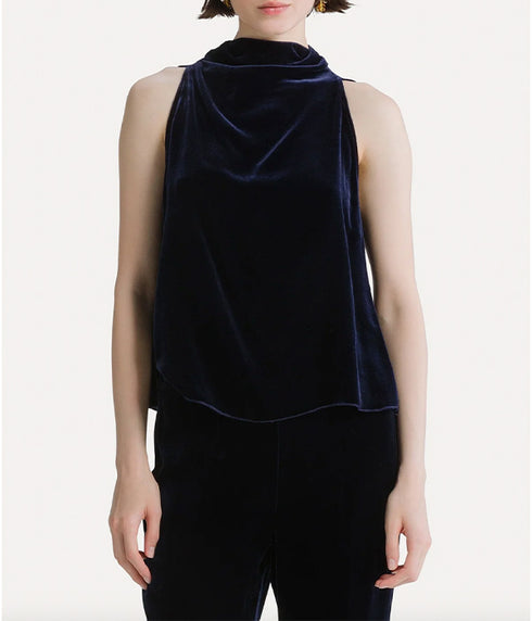 Viscose and Silk Velvet Top - Night