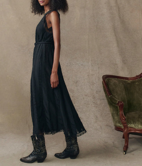 The Keepsake Lace Column Dress - Black