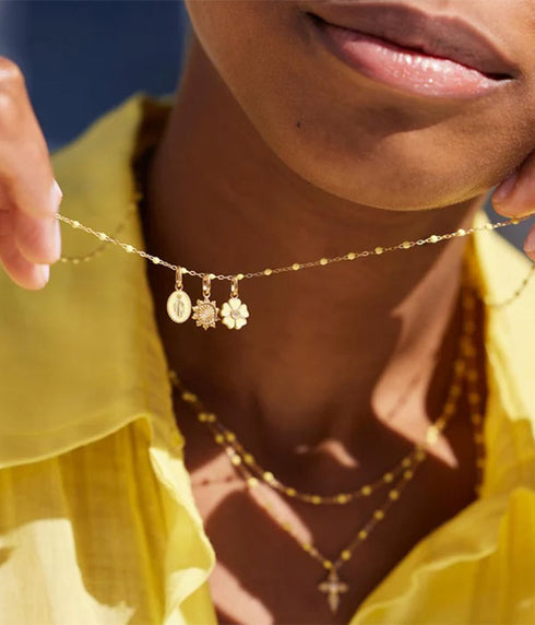 Classic Lucky Sun Pendant - Yellow Gold
