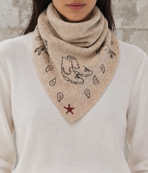 Rodeo Merino Triangle Scarf - Beige