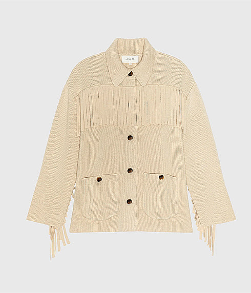 The Western Fringe Sweater Jacket - Natural