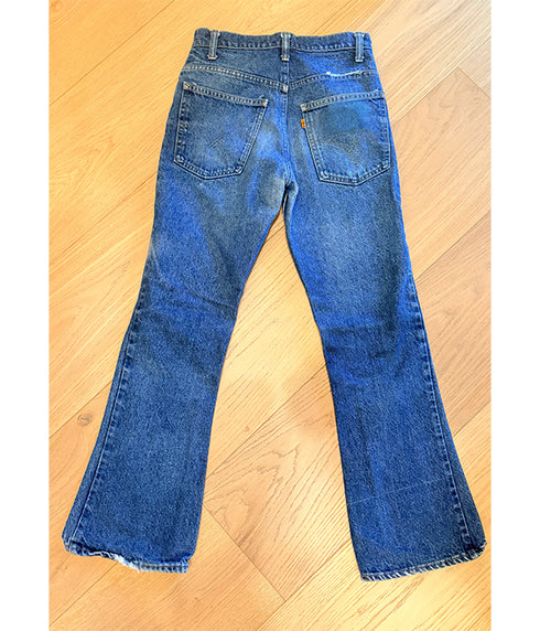 Vintage USA 646 Talon 42 Zipper Orange Tab 70's Bell Bottom Denim Jeans K - 29" x 30"