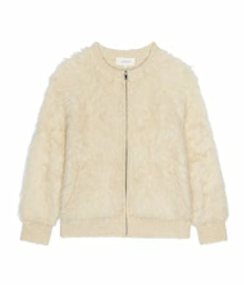 The Fuzzy Bomber Sweater - Cream