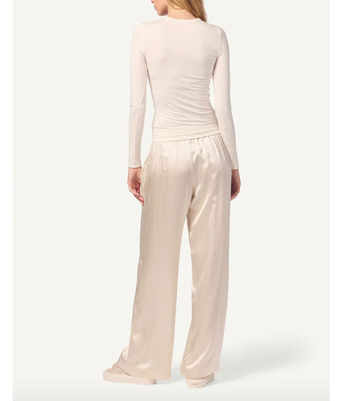 Quincy RIbbed Fitted Crewneck -Gardenia