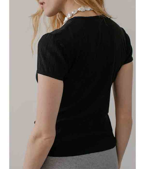 The Pointelle Baby Tee - Jet