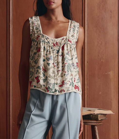 The Victorian Pleat Tank - Floating Butterflies