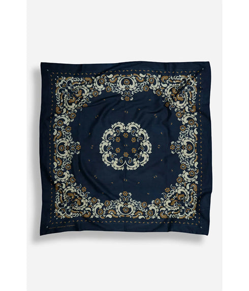Bandana Flowers Cotton - Navy