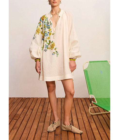 Phyllis Mini Dress - Cream