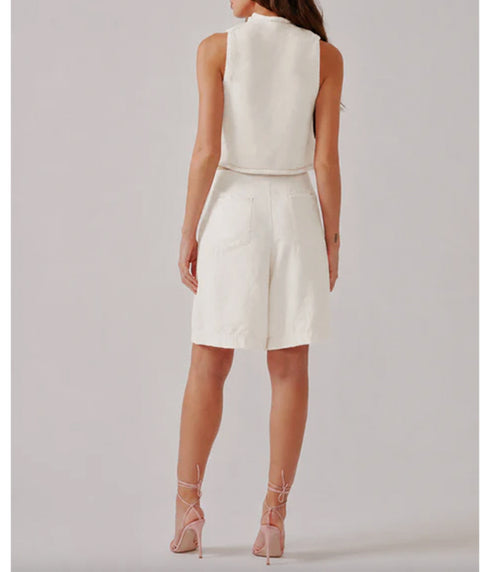 Giada Roll Neck Tank - Gardenia