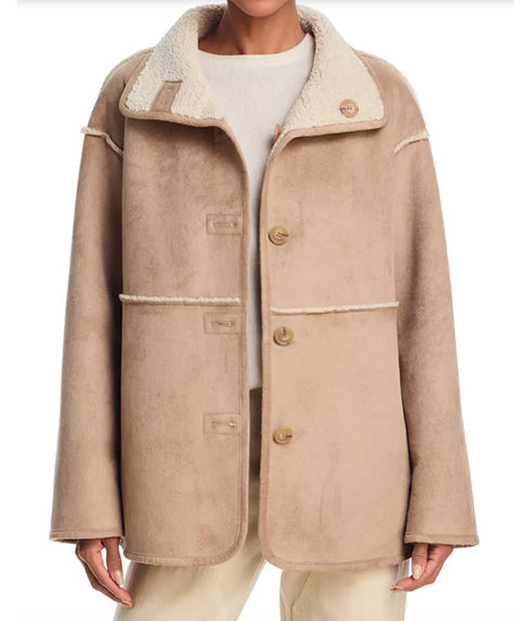 Shona Reversible Faux Sherling Jacket - Sand
