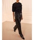 Mabel Short Sleeve Silk Top - Noir