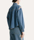 Embroidered Indigo Twill Boxy Shirt - Celeste