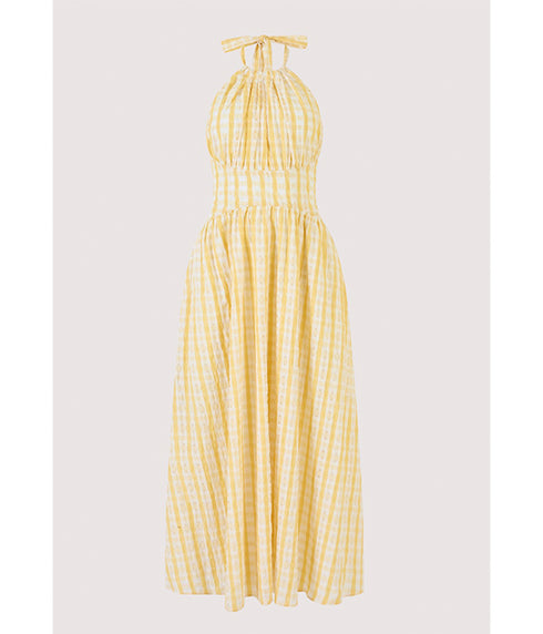 In The Name Of Love Halter - Seersucker Check Yellow