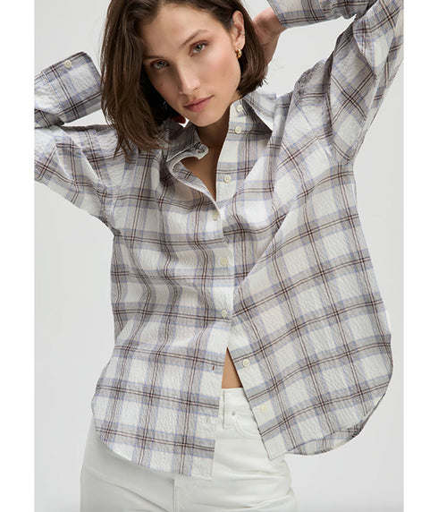 The Everything Shirt - Cream Plaid