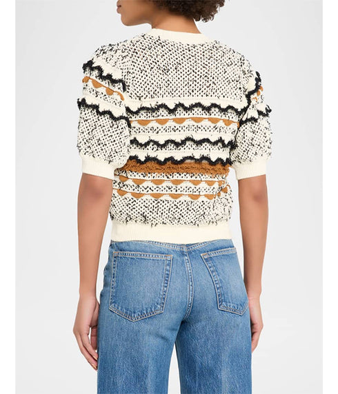 Andira Short Sleeve Knit Top - Scallop