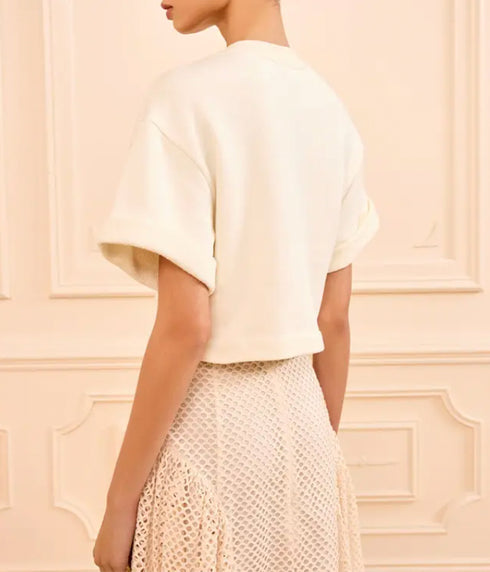 Cove Top with Embroidery - Creme