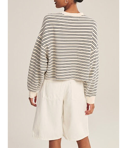 Isabella Sweatshirt - Natural/Navy