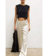 Barb Wide Leg Satin Pants - Creme