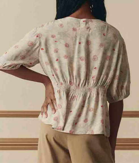 The Hayflower Top - Champagne Scattered Bloom