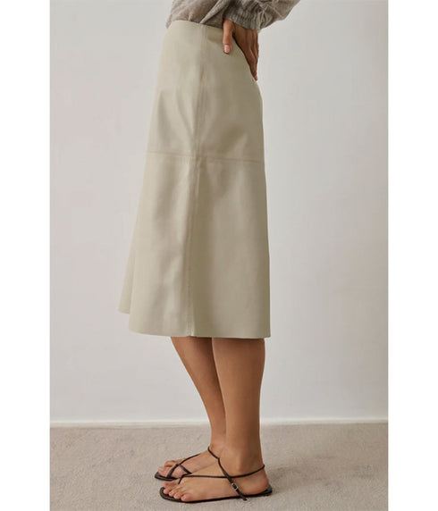 Gwen Leather Skirt - Mastic