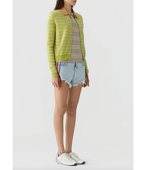 Pebble Stripe Jane Cardigan - EVOO Combo