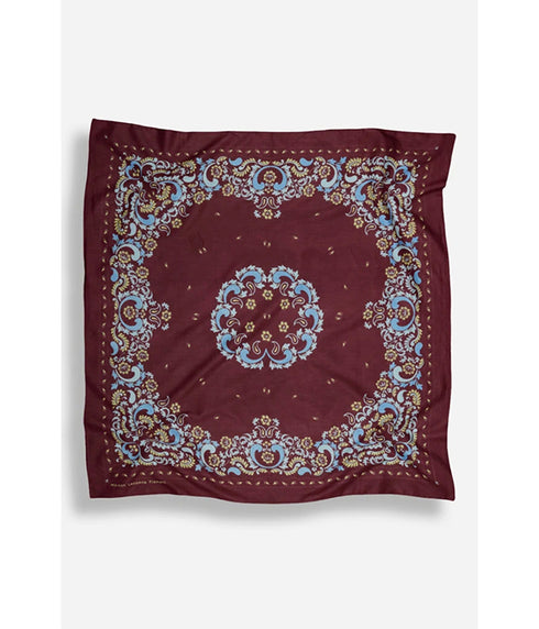 Bandana Flowers Cotton - Burgundy